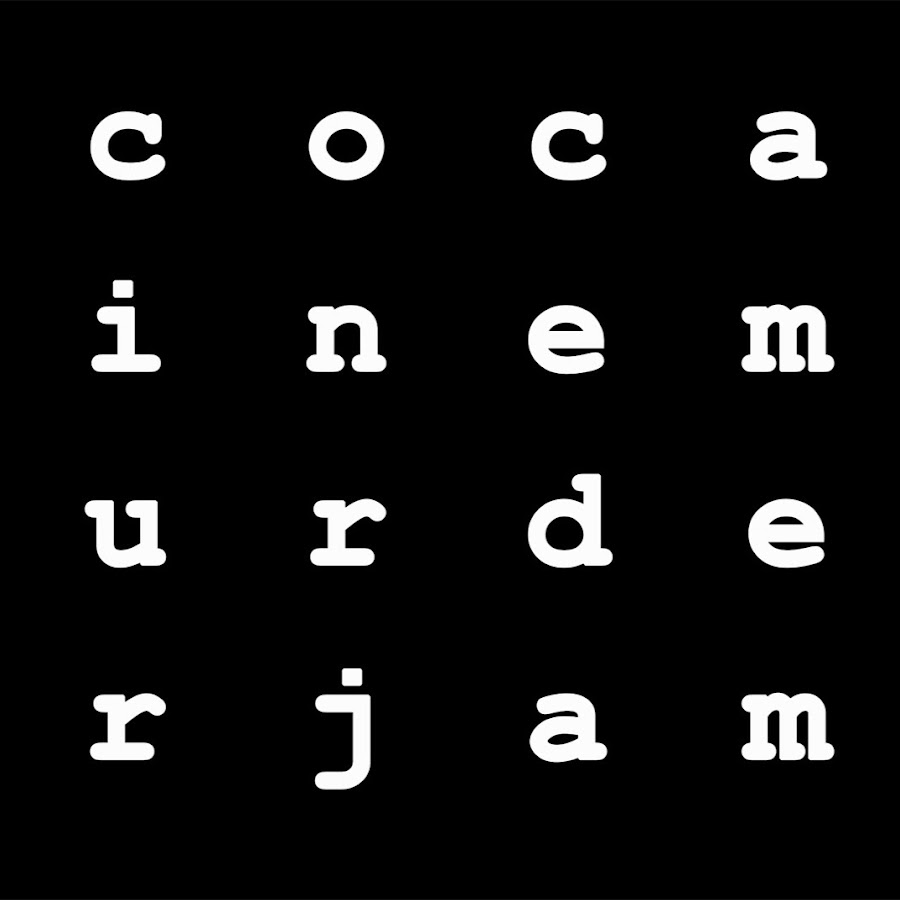 Cocaine Murder Jam title arranged in a square letter grid.