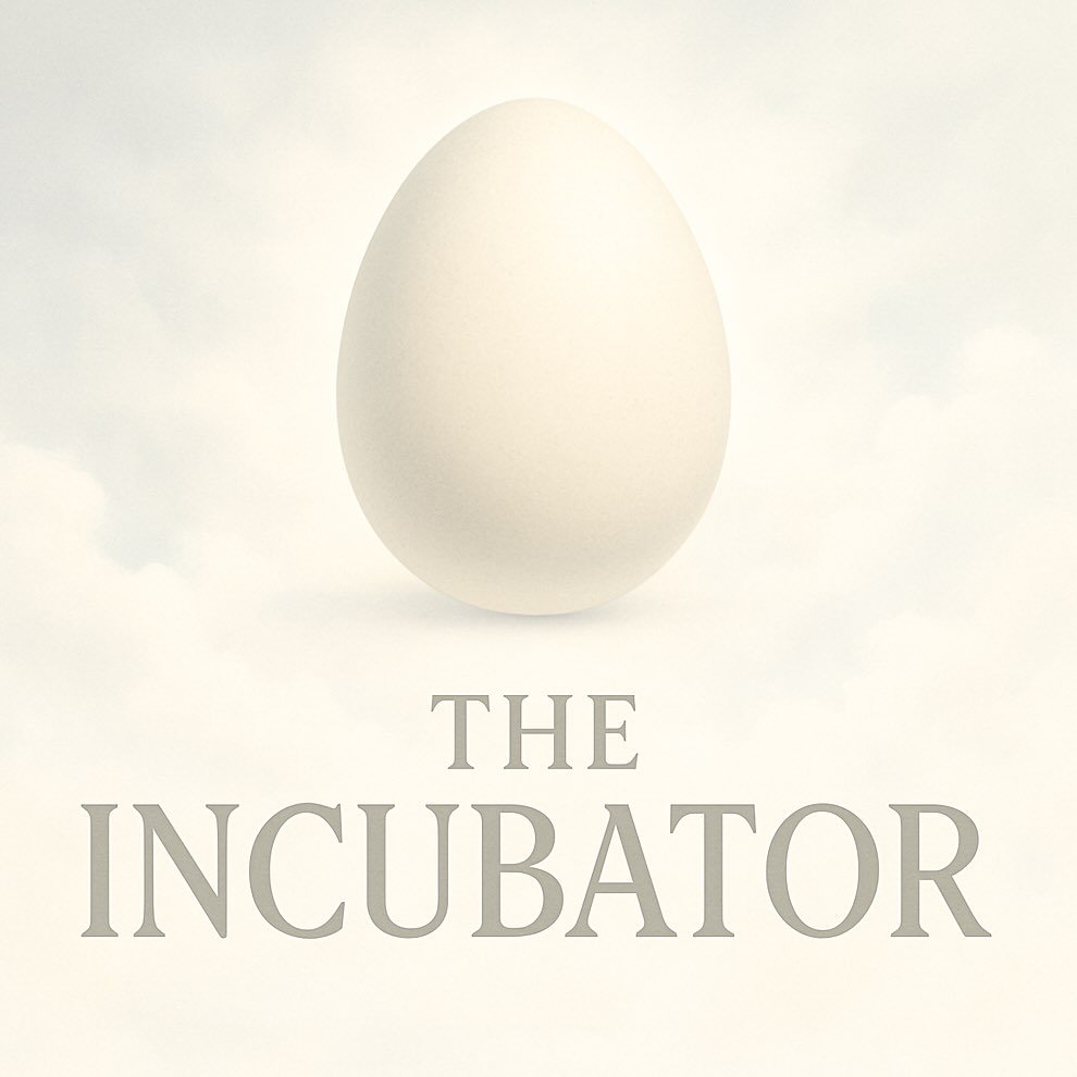 An egg above The Incubator title on a pale background.